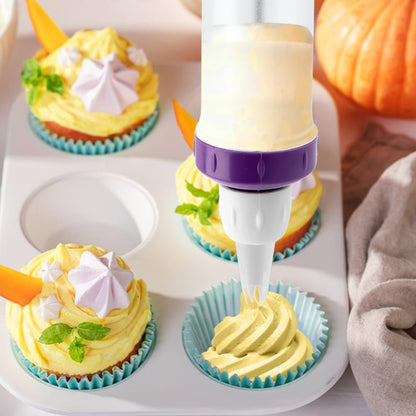 Dessert Decorating Set, Cupcake Frosting Filling Injector, with 7 Icing Nozzles, 3 Cream Scrapers Piping Nozzles Kits, for Cake Cookie Baking