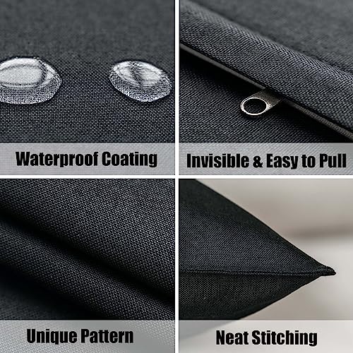 NiNi ALL Waterproof Outdoor Pillow Covers 20x20 Set of 2 Patio Black