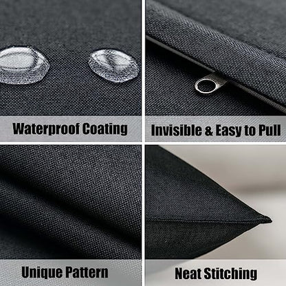 NiNi ALL Waterproof Outdoor Pillow Covers 20x20 Set of 2 Patio Black