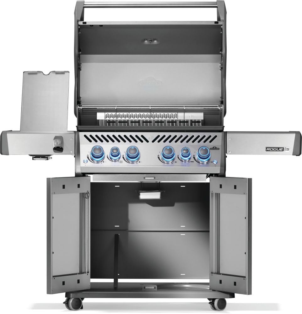 Napoleon Rogue PRO-S 525 Propane Gas Grill with Infrared Side and Rear Burners, Stainless Steel, Durable 6-Burner BBQ