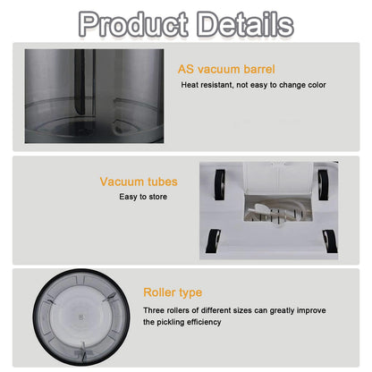 pedenencelia Commercial Meat Tumbler Marinator,Automatic Vacuum Tumbler Marinating Machine,7l Capacity Pickling Barrel,Led Display,for Marinating Meat and Vegetables,with 20 Disposable Gloves