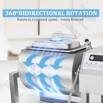 RETRIN Stainless Steel Food-Grade Tumbler Marinator 36lb/18L 15 Minute Vacuum Tumbler Marinating Machine for Meat Vegetable Jerky Sausage Bacon w/Bidirectional Rotation & 3-Speed Control