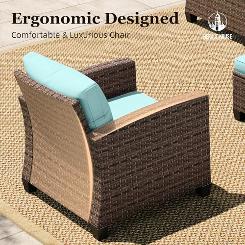 HERA'S HOUSE Wicker Patio Furniture Set,Outdoor Sectional Conversation Set