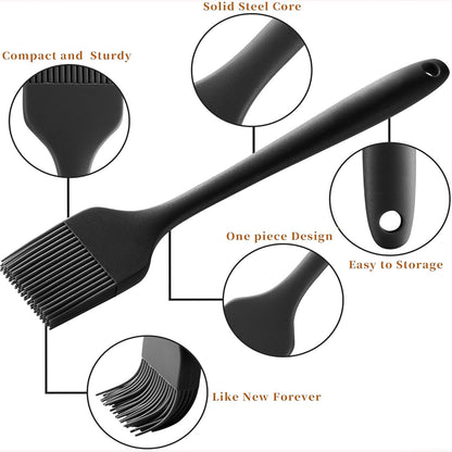 Turkey Injector Syringe - 3 Marinade Injector Needles, 1oz Meat Injector Syringe, Include 5- Hole Needle, Premium Portable Meat Injector Kit with Black Oil Brush & Cleaning Brush, Easy to Use & Clean