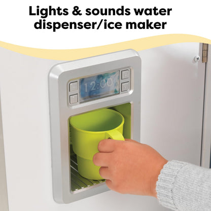 KidKraft Large Wooden Play Kitchen with Lights & Sounds, Icemaker, Play Phone, White, Gift for Ages 3+