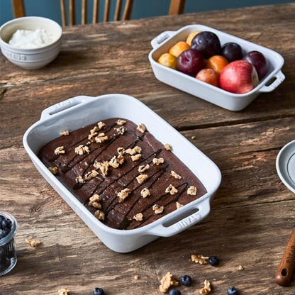 Staub Ceramic 2-pc Rectangular Baking Dish Set - White