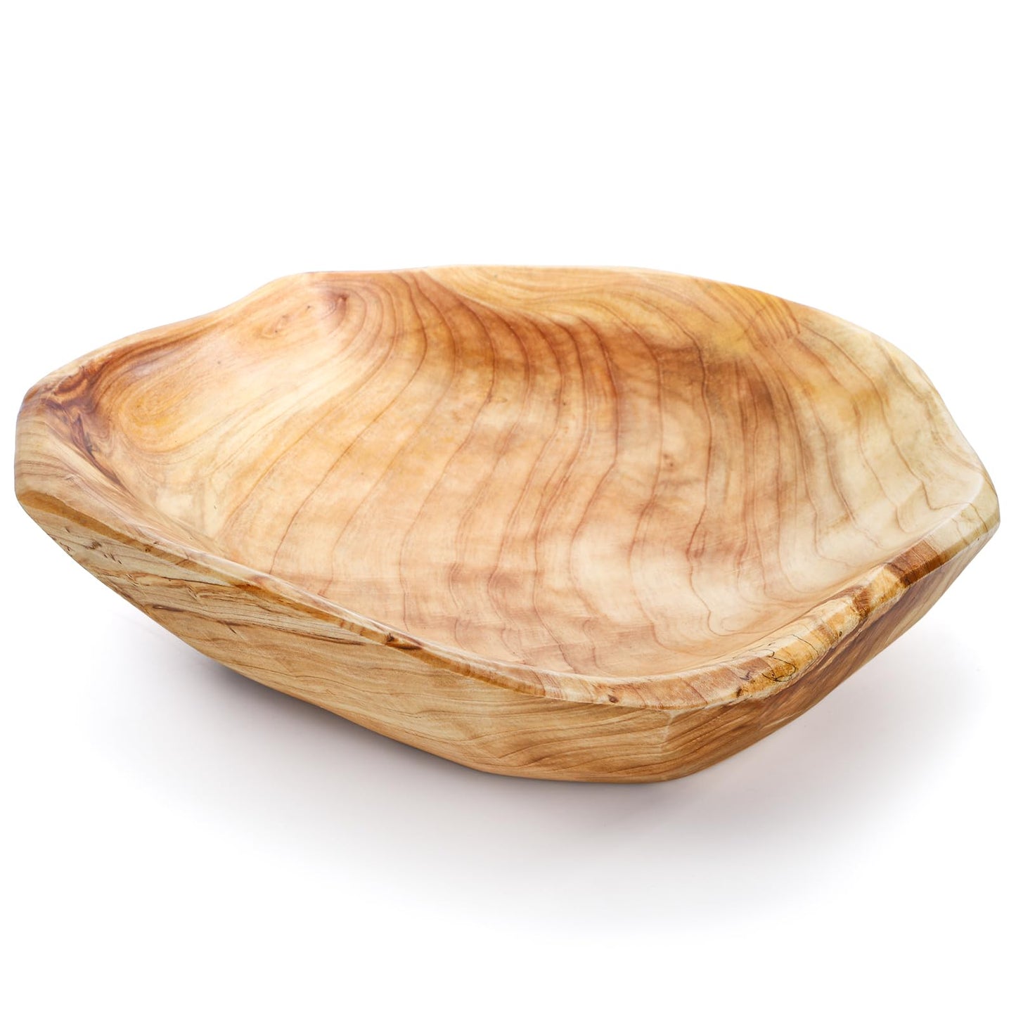ZENFUN Wood Root Dish Bowl, Natural Wooden Bowl, Handmade Serving Bowls for Candy, Bread, Snacks, Serving Appetizer Display, 9.8''-11.4'' Diameter