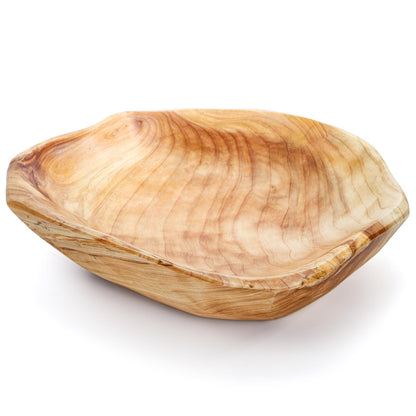 ZENFUN Wood Root Dish Bowl, Natural Wooden Bowl, Handmade Serving Bowls for Candy, Bread, Snacks, Serving Appetizer Display, 9.8''-11.4'' Diameter