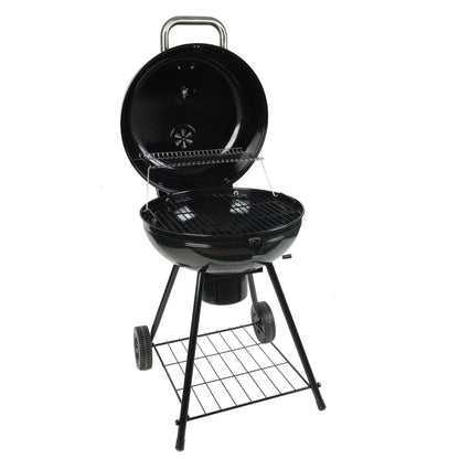 Grill Boss Charcoal Kettle Grill with Large 22-Inch Cooking Area - Includes Warming Rack, Bottom Storage Shelf, Ash Catcher & Wheels for Outdoor BBQ, Tailgating, Camping & Backyard Grilling