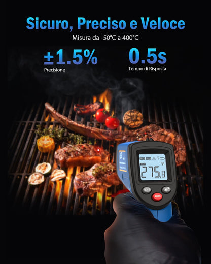 Benetech Infrared Thermometer Laser Temperature Gun, Digital Surface Heat Temp Gun Non-Contact for Cooking Food, Pizza Oven, Griddle Meat, Refrigerator, HVAC, Grill, Engine -58℉~986℉ (GM531)