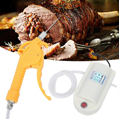 Automatic Meat Injector BBQ Injection Kit, 50W Electric Double Gun Injector Meat Processor Food Saline Syringe Pump Gun for BBQ