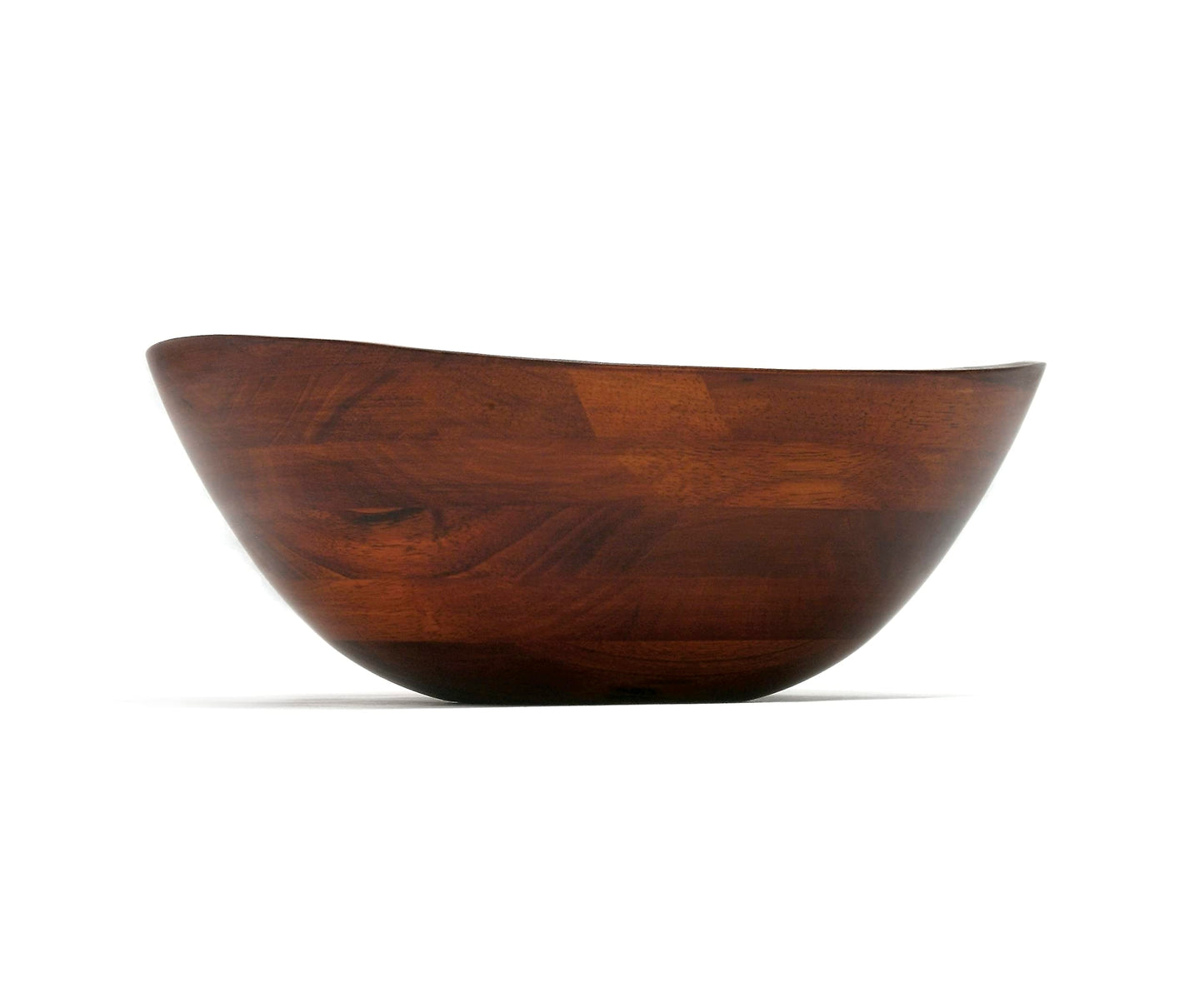 Lipper International Cherry Finished Wavy Rim Serving Bowl for Fruits or Salads, Matte, Large, 13" x 12.5" x 5", Single Bowl