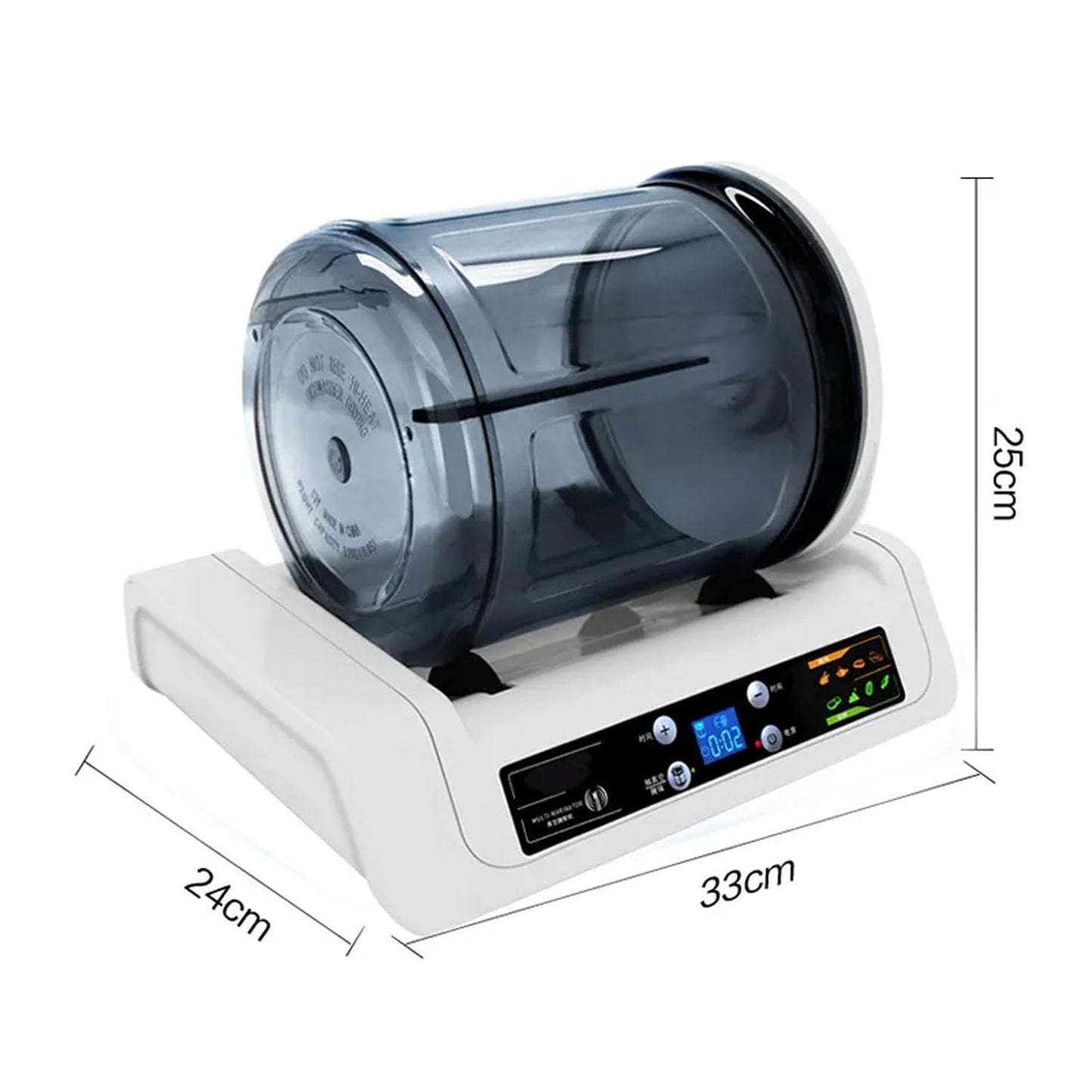 Home Vacuum Tumbler Marinating Machine, 7L Electric Automatic Pickling Barrel, HD Digital Screen 10 Hours Timer, Quick Marinator for Hamburger Meat, Turkey, Beef, Pork, Bacon, Vegetables
