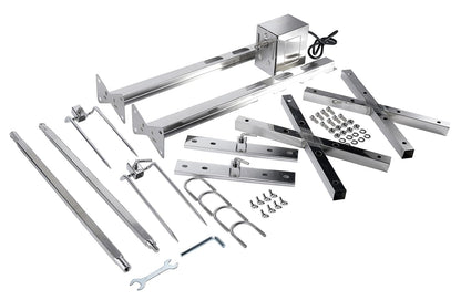 iMeshbean 220lbs Rotisserie Grill Kit, Electric Pig Spit Rotisserie Grill with 45W Motor,Stainless Steel Spit Roaster Stand for Roasting Pig Lamb Turkey Chicken & Whole Animals,Height Adjustable