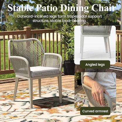 LayinSun Outdoor Dining Set for 10, 11 Pieces Patio Furniture Sets with Aluminum Dining Table and Rope Weave Chairs