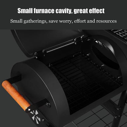 GaRcan Patio Smoked Oven Barbecue, Portable Trolley Smoker Grill Barrel, Charcoal Grill for Camping Picnic Party