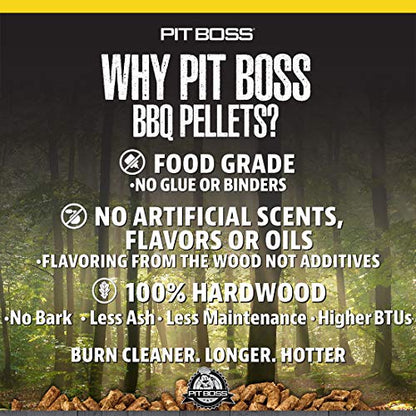 Pit Boss 100% All Natural BBQ Hardwood Pellets for Cooking, Grilling, and Smoking | 40lbs. Wood Pellets for Pellet Grills and BBQ Smokers | Apple Blend
