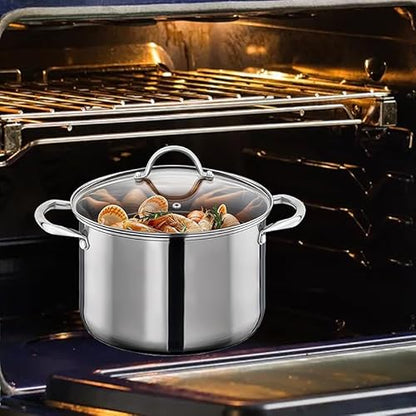 GreatChef Stock Pot Stainless Steel for Cooking Riveted Handle, Heavy Duty Vessel,Induction Compatible All Cooktops in Use, Dishwasher & Oven Safe (14 Quarts)