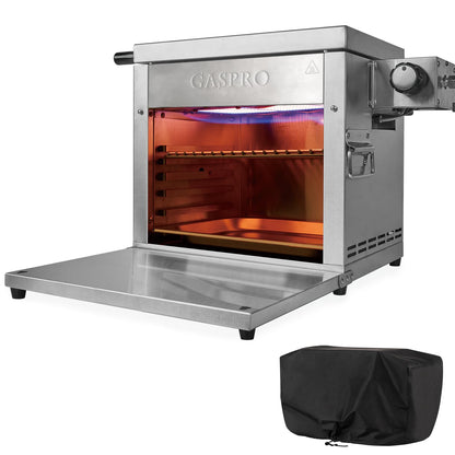 GASPRO Multi-Tasking Propane Infrared Steak Grill, XL Steakhouse & Cast-Iron Griddle 2-in-1 Outdoor Cooking Master, 125 in² Extra Large Cooking Area, Dustproof Foldable Panel