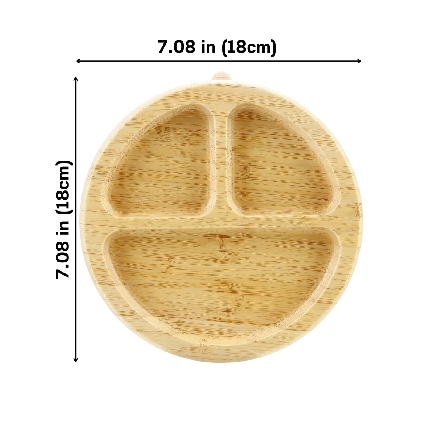 PandaEar Bamboo Suction Plate, Wooden Baby Plates with Silicone Spoons for Toddlers & Kids, Divided Non-Slip Wooden Plate Feeding Supplies