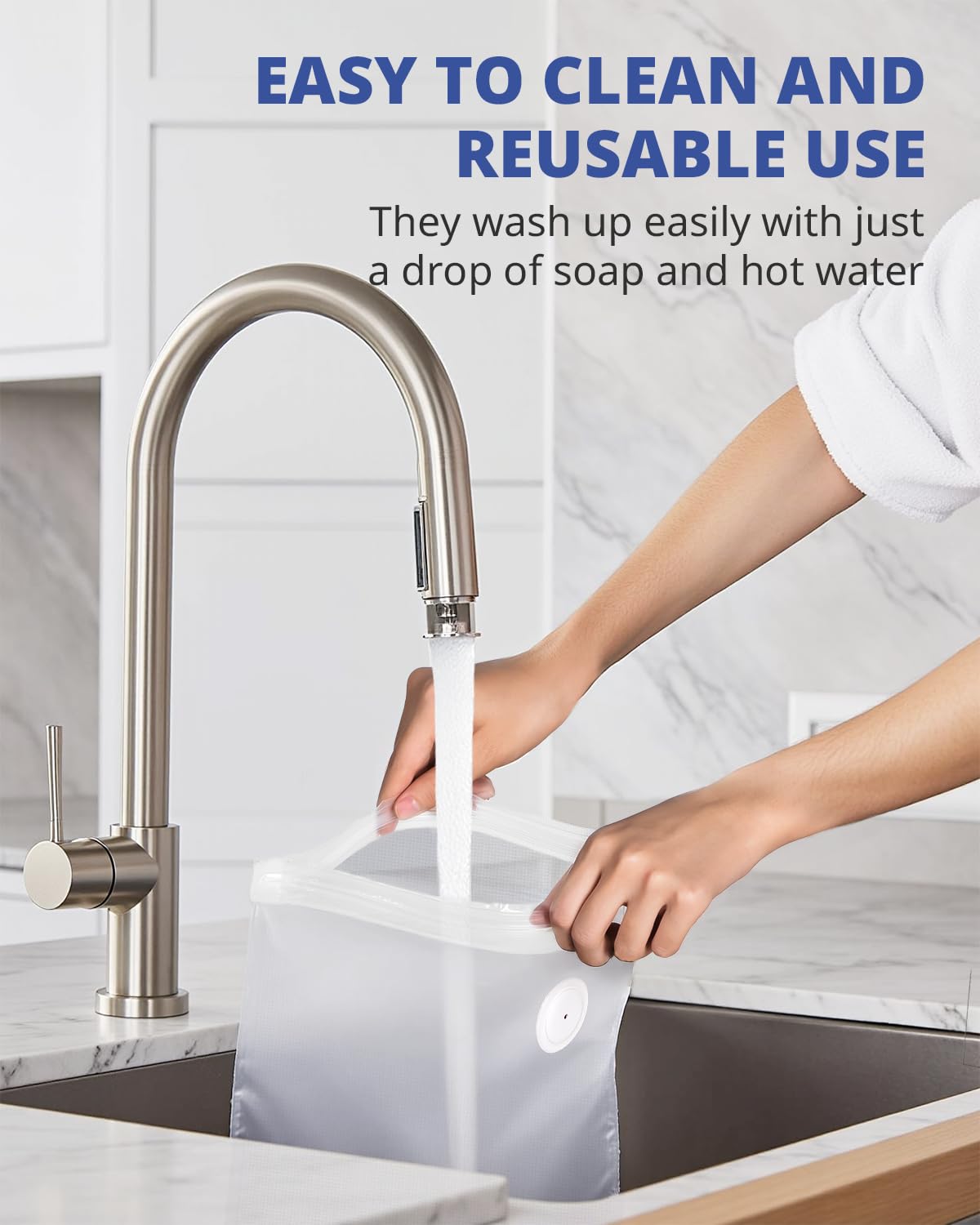 AIRMSEN Reusable Vacuum Sealer Bags 10 PCS - Fits AIRMSEN, Chef, FoodSaver and Most Handheld Sealers - BPA Free Food Saver Bags for Meal Prep, Sous Vide, Marinator - 5L (13.8"x 11.8")