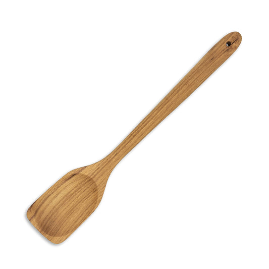 FAAY 18 Inches Large Wooden Spoon, Long Handle Heavy Duty Spoon with Scoop for Big Pot Stirring, Mixing & Cooking. Handcrafted from Teak for Crab Crawfish Seafood Boil, Gumbo Pot.