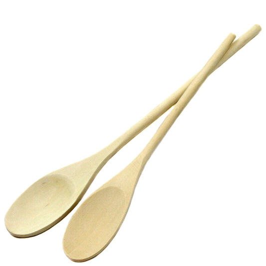 Chef Craft Select Maple Solid Spoon, 12 and 14 inch 2 Piece Set, Natural