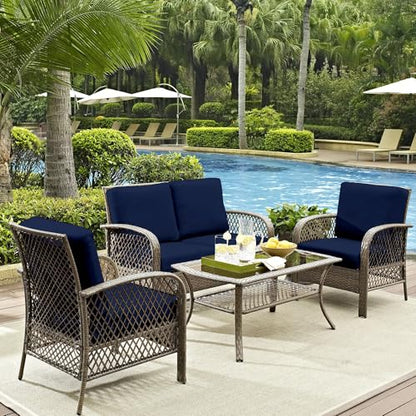 DREAHOTEXTIL 8Pcs Outdoor Cushion Covers, Elastic Patio Cushion Covers