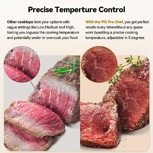 Nuwave Flex Precision Induction Cooktop, 10.25” Shatter-Proof Ceramic Glass, 6.5” Heating Coil, 45 Temps from 100°F to 500°F, 3 Wattage Settings 600, 900 & 1300 Watts, Black
