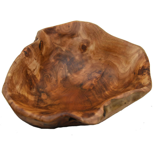 JFFLYIT Creative Wood Bowl Root Carved Bowl Handmade Natural Real Wood Candy Serving Bowl (12"-14")