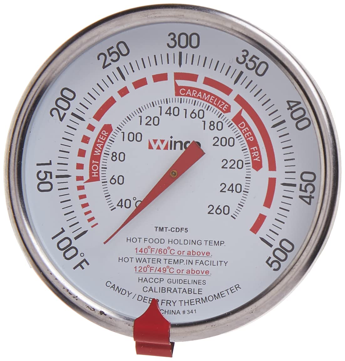 Winco - TMT-CDF5 3-Inch Dial Deep Fry/Candy Thermometer with 12-Inch Probe