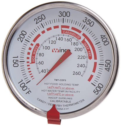 Winco - TMT-CDF5 3-Inch Dial Deep Fry/Candy Thermometer with 12-Inch Probe