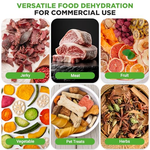 NutriChef Commercial Dehydrator Machine 2000-Watts Electric Food Dehydrator - Extra Large 20 Stainless Steel Trays, Digital Control 167°F Dryer for Jerky, Meat, Dog Treats, Herbs, and Fruit
