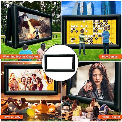 PPXIA Inflatable Screen Outdoor 30ft with Air Blower, Extra Large Blow Up Projector Screen for Outside Movie Nights Home Theater Backyards Pool BBQ Party Fun, Supports Front and Rear Projection