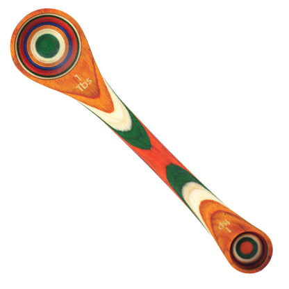 Totally Bamboo Baltique Marrakesh Collection 2 in 1 Wooden Measuring Spoon with Tablespoon and Teaspoon Measurements