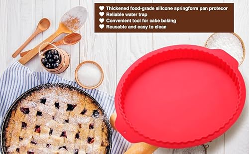 Fensiden Premium Springform Pan Set - 4, 7, 9, 10 Inches Round Cake Pan set with Removable Bottom for Baking, Nonstick Coating, with Thickened Silicone Cheesecake Pan Protector