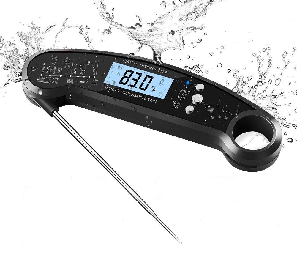 Digital Kitchen Thermometer for Bread, Candy, Yogurt, Liquids, Baking, BBQ Meat - Instant Read, Waterproof Magnetic Body and Wireless Large Probe with a Bottle Opener and Backlit Dial