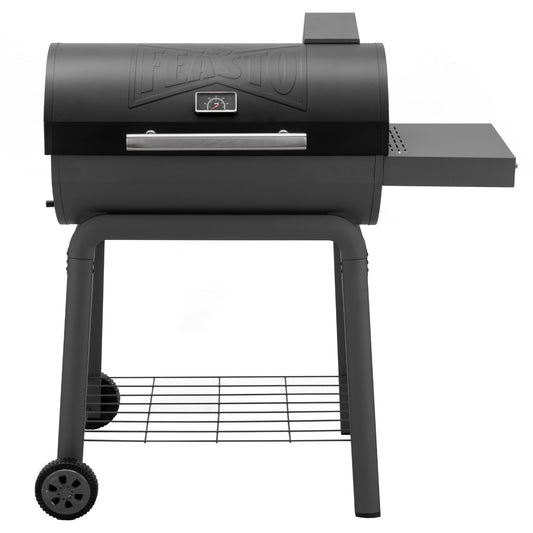 Feasto BBQ Charcoal Grill with Side Table, 30-In Heavy Duty Outdoor BBQ Grill with 664 Sq. In Cooking Area for Outdoor Barbecue in Backyard, Patio and Parties, Black