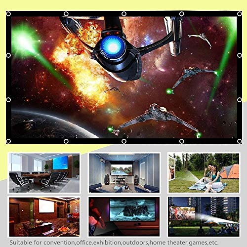 300 Inch Projector Screen Portable Outdoor Movie Screen, YF2009SZ Big Size Folding HD Projection Screen 16:9 for Home Theater/Office/Camping/Party