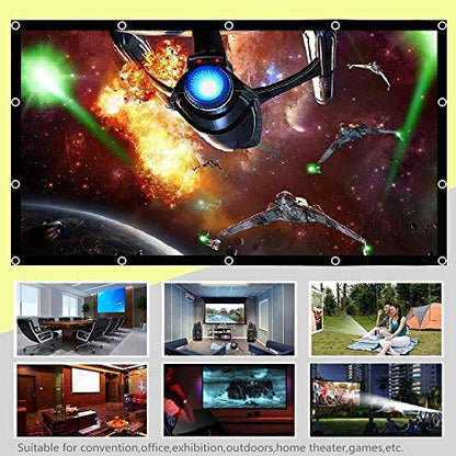 300 Inch Projector Screen Portable Outdoor Movie Screen, YF2009SZ Big Size Folding HD Projection Screen 16:9 for Home Theater/Office/Camping/Party