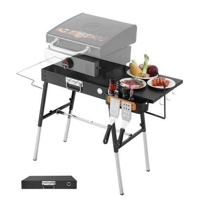 Portable Outdoor Grill Table, Blackstone Griddle Stand, Movable Griddle Stand Fit 17 Inch or 22 Inch, Grill Cart for Blackstone, Ninja Woodfire Grill Stand