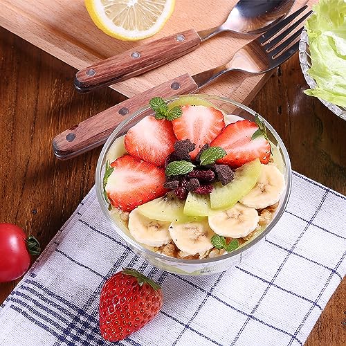 binsakao Small Glass Bowls Set of 6 - Clear Glass Prep Bowls - Serving Bowls Dishes for Dessert, Candy, Nuts, Ice Cream, Snack (4.5 inch, 10 oz)