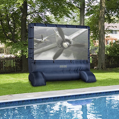Gemmy 39127-32 Deluxe Outdoor Inflatable Movie Screen, 12-Inch Widescreen, Navy and White, 144"_Deluxe Airblown Movie Screen inflatable with storage bag (HD39127-32)