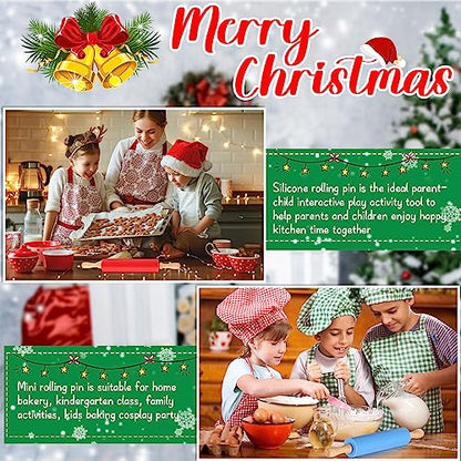 Dandat 6 Pcs Small Rolling Pin Kids 12 Inch Mini Silicone Rolling Pin for Baking Non Stick Kids Dough Roller with Wooden Handle for Kitchen Cookie Pastry Fondant Cake 6 Colors