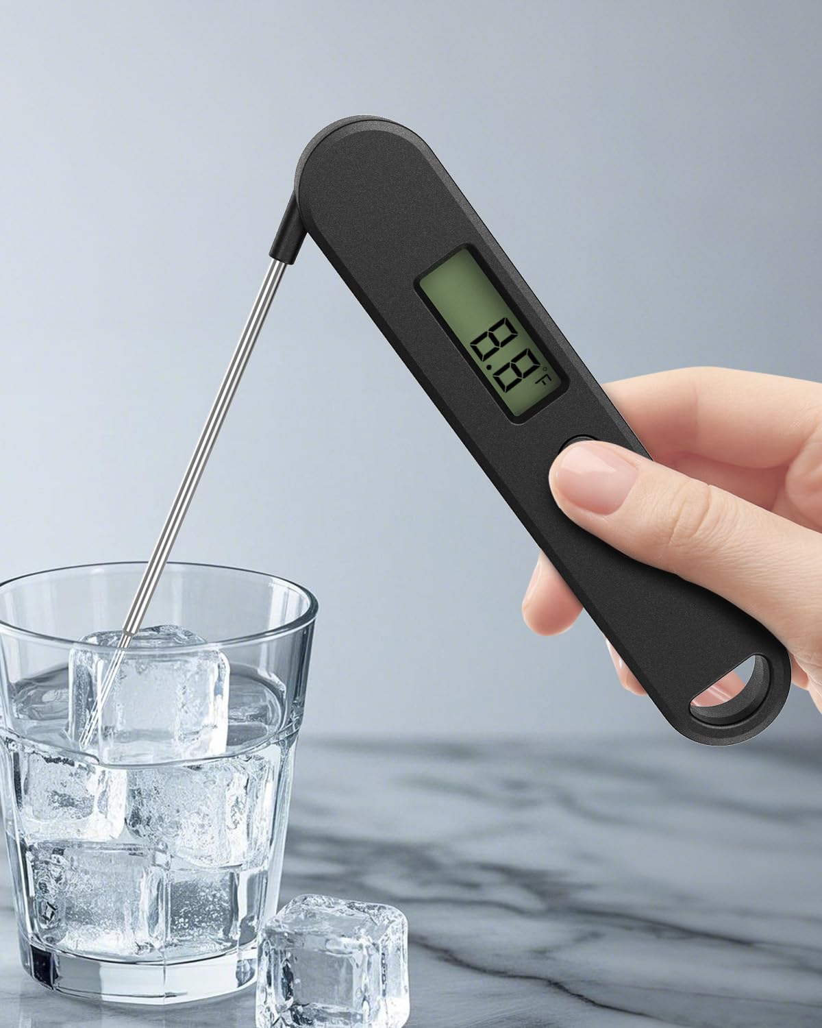 Instant Read Meat Thermometer Digital - Perfect for Meats, BBQ Grill, Frying, Bread and More | Great Gift (Gray)