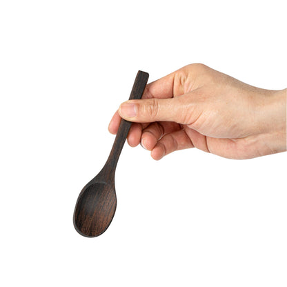 Restaurantware - Coco Casa 6.3 Inch Serving Spoon, 1 Greaseproof Wooden Spoon - Durable, Sustainable, Ebony Wood Serving Flatware, For Serving With Hot And Cold Foods