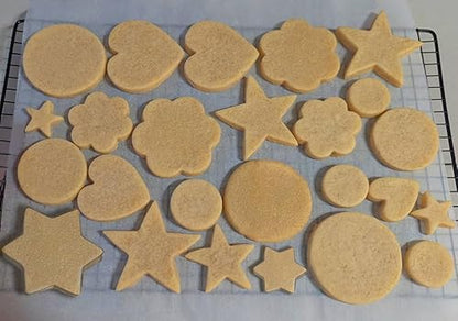 Stainless Steel Cookie Cutters Set, 18 Pieces, Star, Flower, Heart, Circle, Square, Hexagram Shapes
