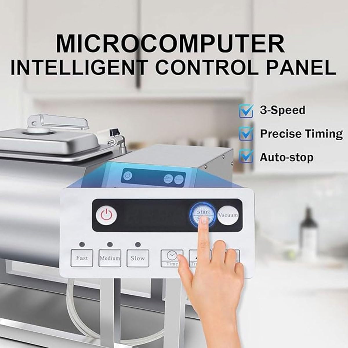 Commercial Vacuum Tumbler Marinator,18L Meat Tumbler Marinating Machine with Bidirectional Rotation,30W Food Mixing Processing,3-Speed Control, 1-99Mins Timing,for Restaurants,Burger Restaurants