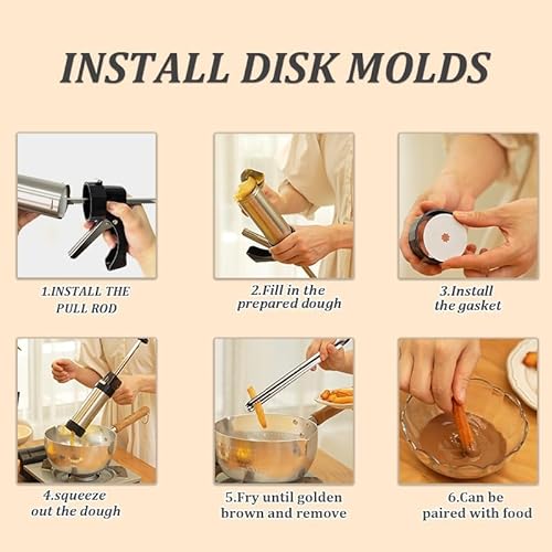 CEANZO Cookie Maker, Churros Maker, Spritz Cookies Press Gun 3 in 1 for Baking with 13 Cookie Discs, 3 Churros Discs and 8 Piping Tips Stainless Steel Easy Clean Cookies Decorating Kit for Christmas