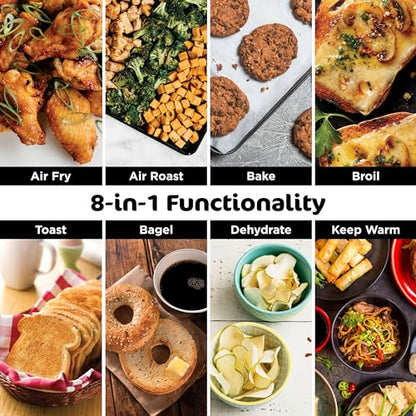 Ninja Digital Air Fryer & Toaster Oven | 8-in-1 Functionality | Flip-Up Design | XL Capacity | Air Fry Basket, Sheet Pan, Wire Rack & Crumb Tray | 1800 Watt | Silver | SP101